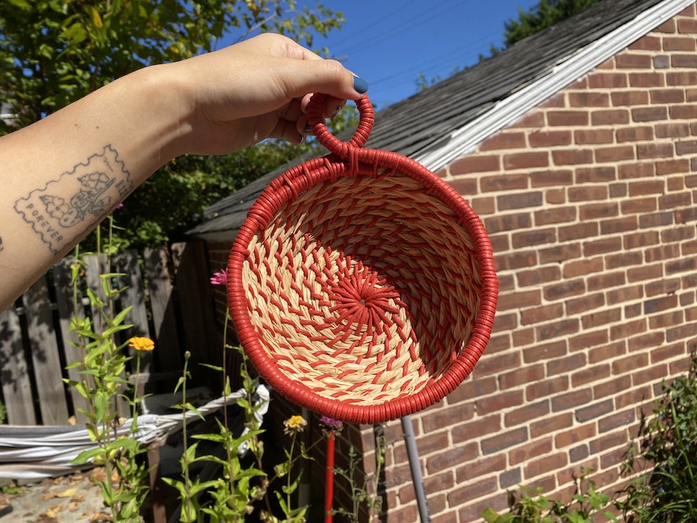 basket 5, held by the loop handle